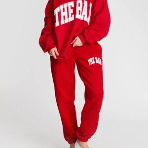 The Bar - VARSITY SWEATPANTS RUBY/WHITE - Large